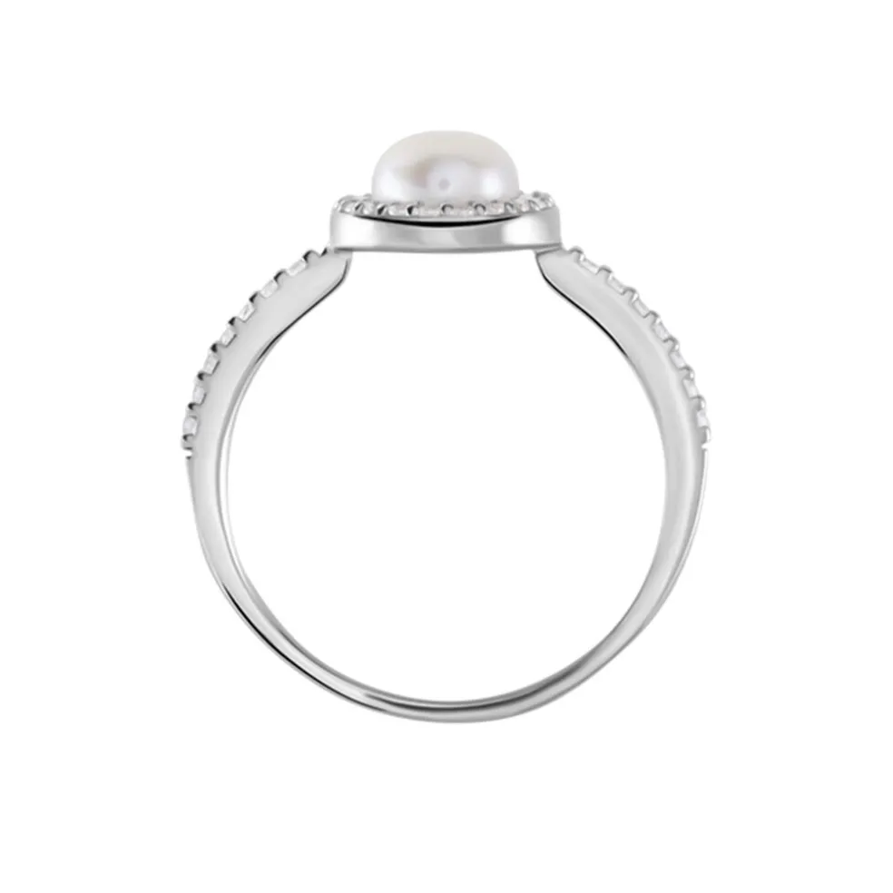 Bague Argent Blanc Suada Perle De Culture Oxyde De Zirconium