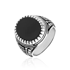 Bague Argent Blanc Thimeo Agathe Noire