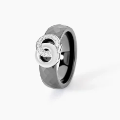 Bague Argent Blanc Valérie Oxyde De Zirconium Et Céramique