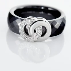 Bague Argent Blanc Valérie Oxyde De Zirconium Et Céramique