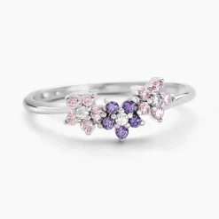 Bague Argent Purple Bloom Oxyde De Zirconium