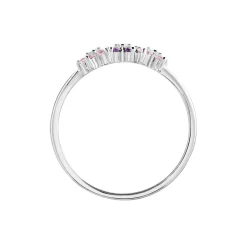 Bague Argent Purple Bloom Oxyde De Zirconium