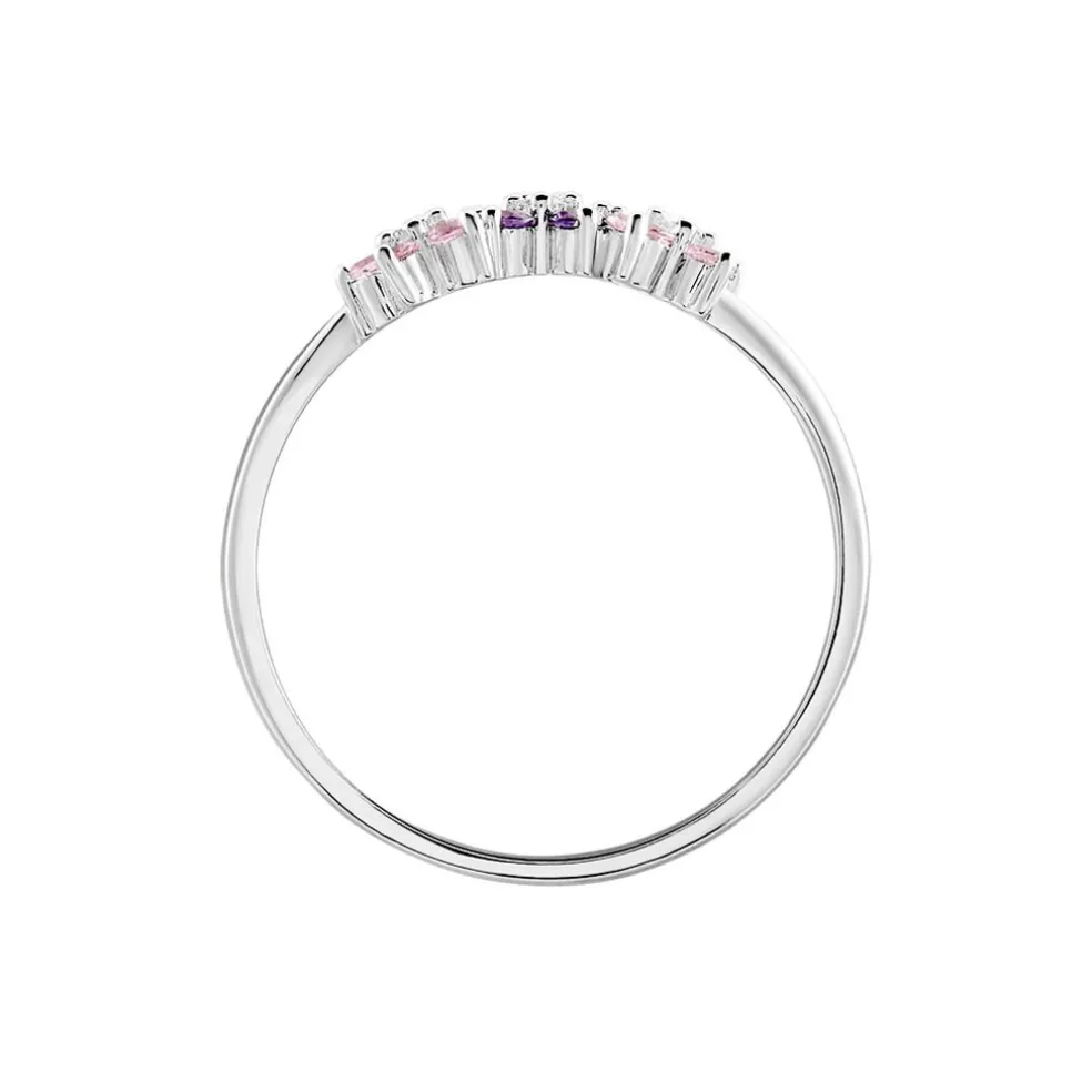 Bague Argent Purple Bloom Oxyde De Zirconium