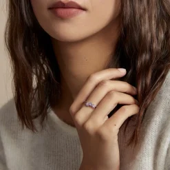 Bague Argent Purple Bloom Oxyde De Zirconium