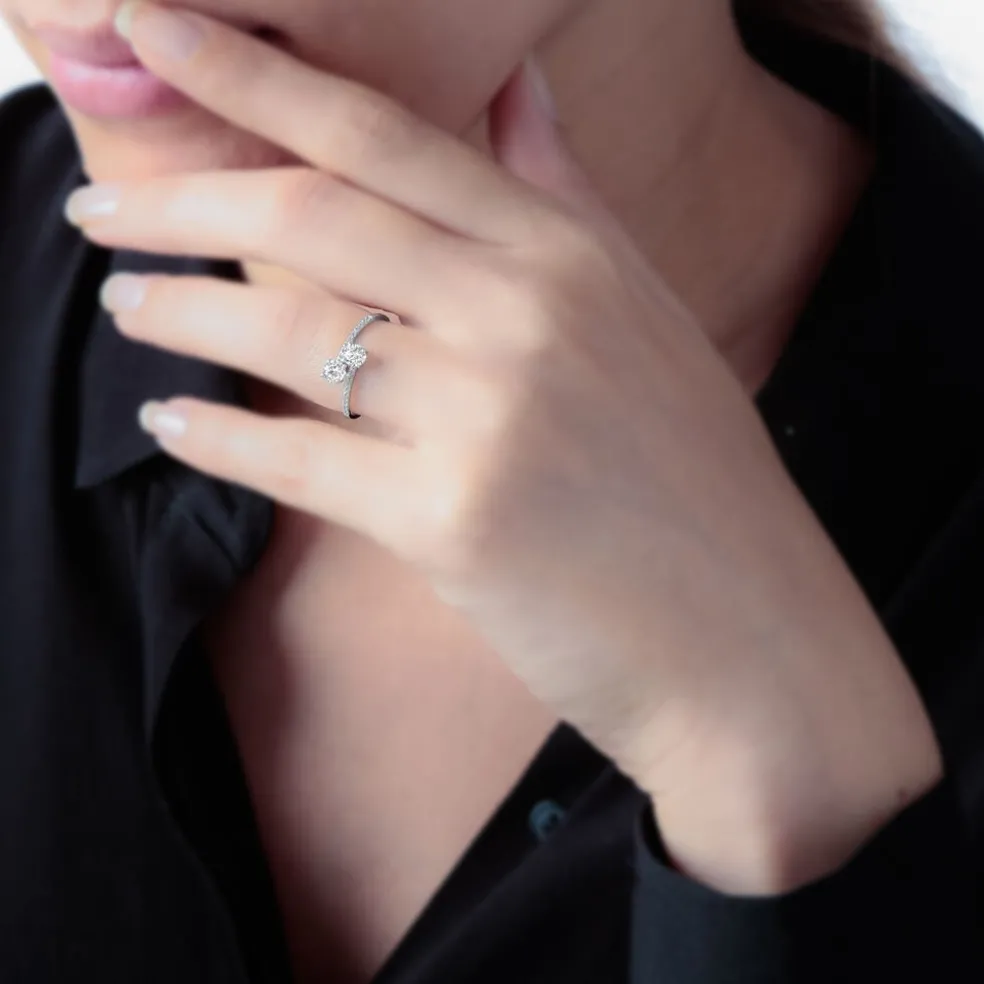 Bague Arista Or Blanc Oxyde De Zirconium