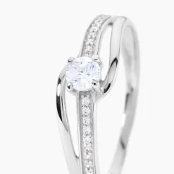 Bague Armelle Or Blanc Oxyde De Zirconium