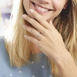 Bague Armelle Or Blanc Oxyde De Zirconium