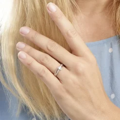 Bague Armelle Or Blanc Oxyde De Zirconium