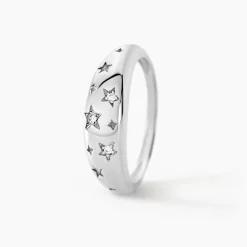 Bague Astre Precieux Argent Blanc Oxyde De Zirconium