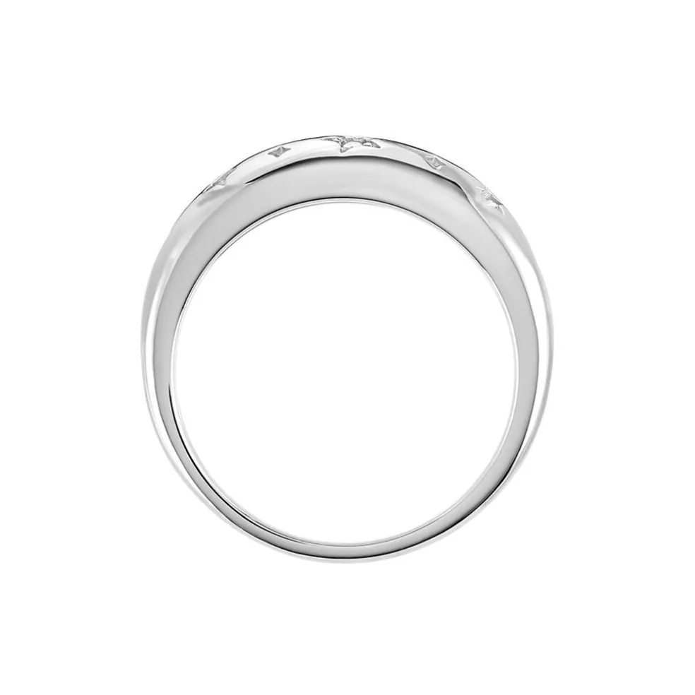 Bague Astre Precieux Argent Blanc Oxyde De Zirconium