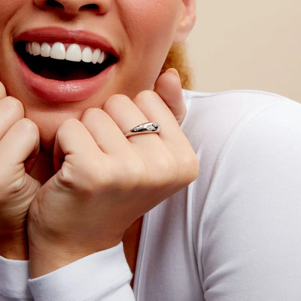 Bague Astre Precieux Argent Blanc Oxyde De Zirconium