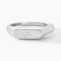 Bague Astre Precieux Argent Blanc Oxyde De Zirconium