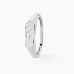 Bague Astre Precieux Argent Blanc Oxyde De Zirconium
