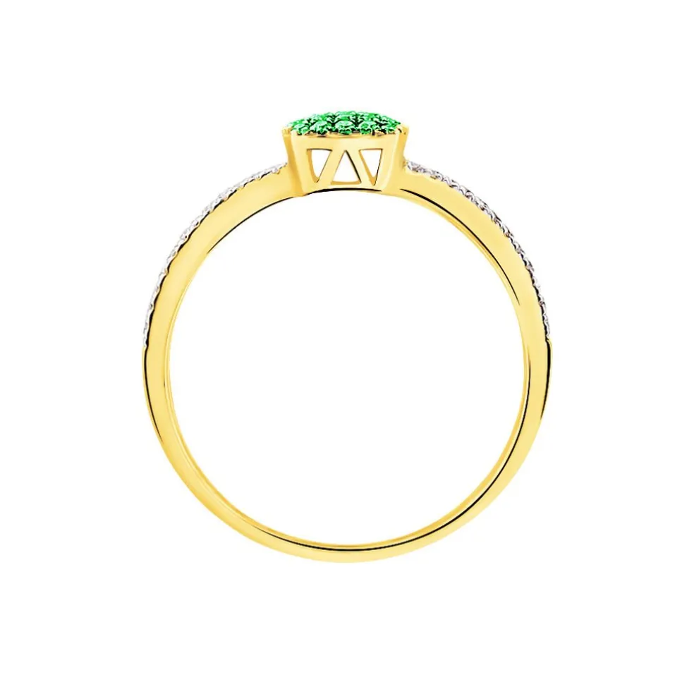 Bague Aude Or Jaune Emeraude Et Diamant
