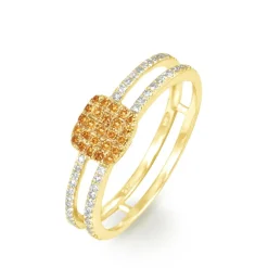 Bague Aude Or Jaune Saphir Et Diamant
