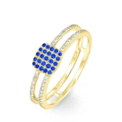 Bague Aude Or Jaune Saphir Et Diamant
