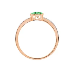 Bague Aude Or Rose Grenat Et Diamant