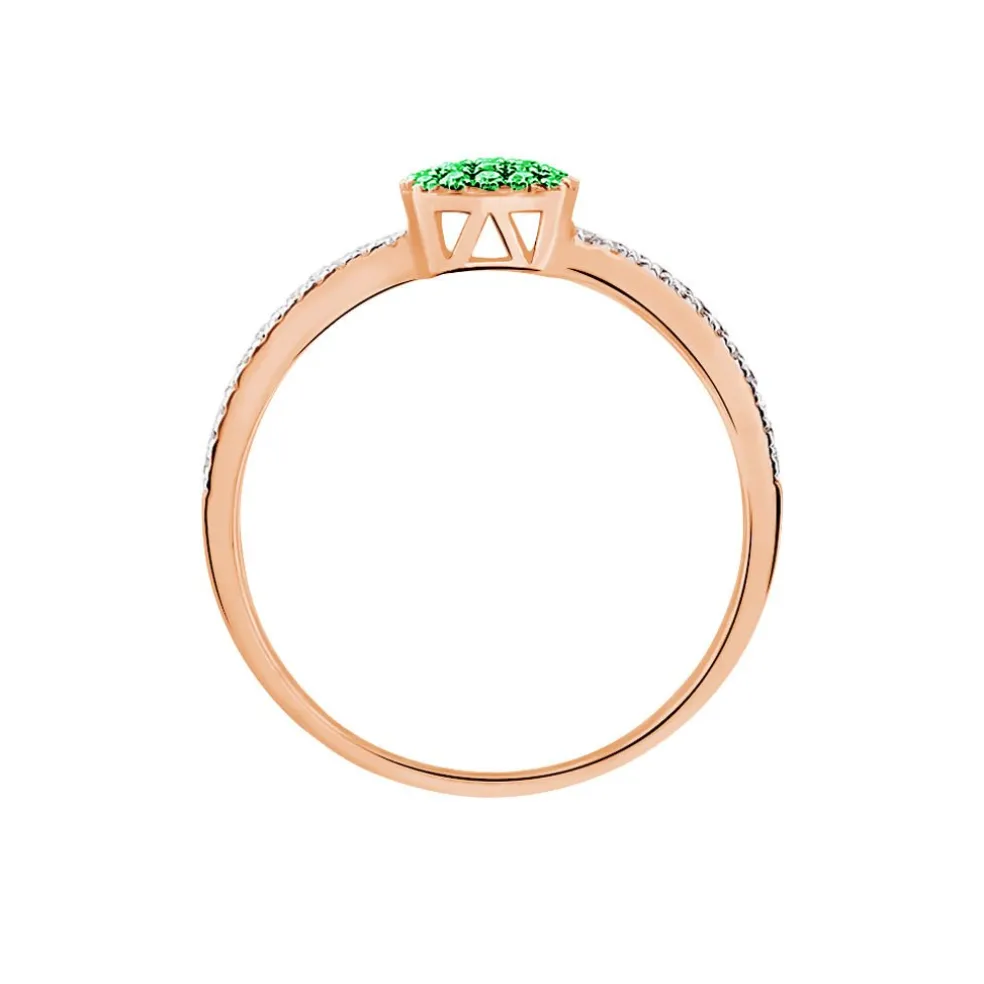 Bague Aude Or Rose Grenat Et Diamant