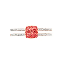 Bague Aude Or Rose Rubis Et Diamant