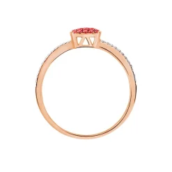 Bague Aude Or Rose Rubis Et Diamant