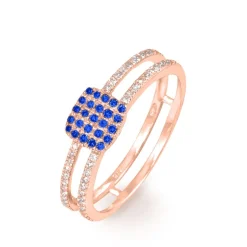 Bague Aude Or Rose Saphir Et Diamant