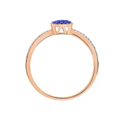 Bague Aude Or Rose Saphir Et Diamant