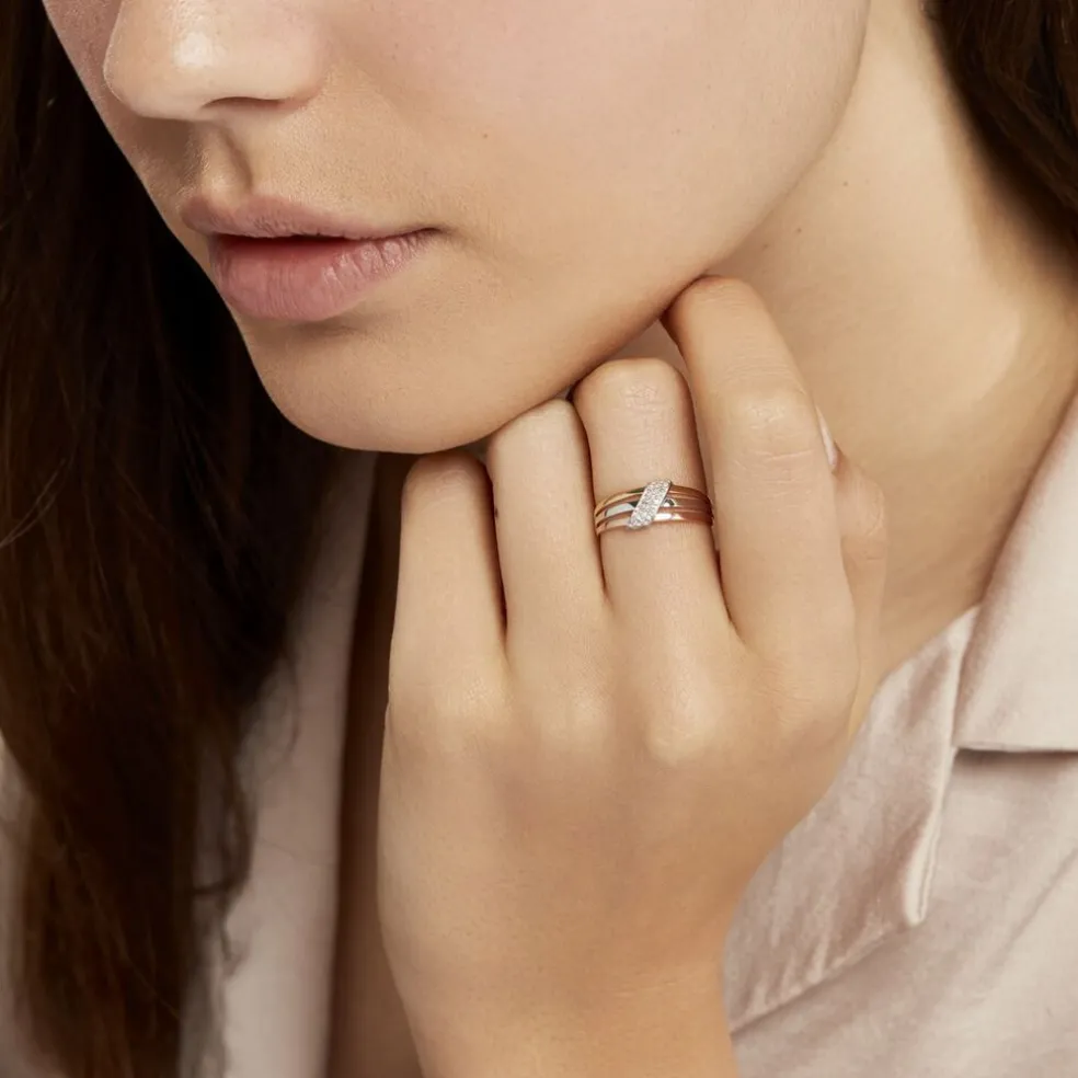 Bague Aurelianne Or Tricolore Diamant