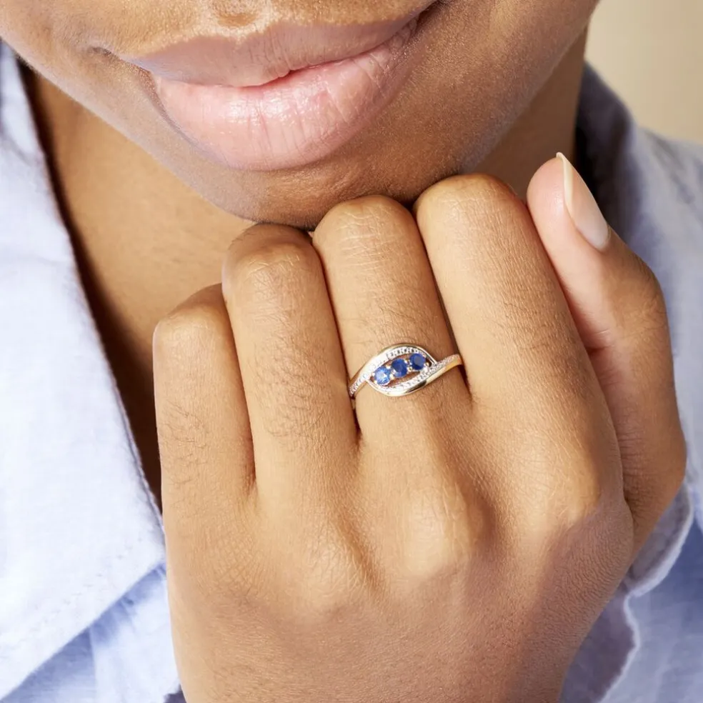 Bague Aurora Or Bicolore Saphir Et Diamant