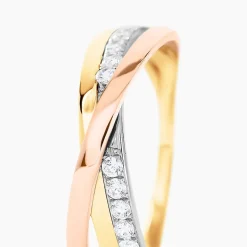 Bague Austyn Or Tricolore Oxyde De Zirconium
