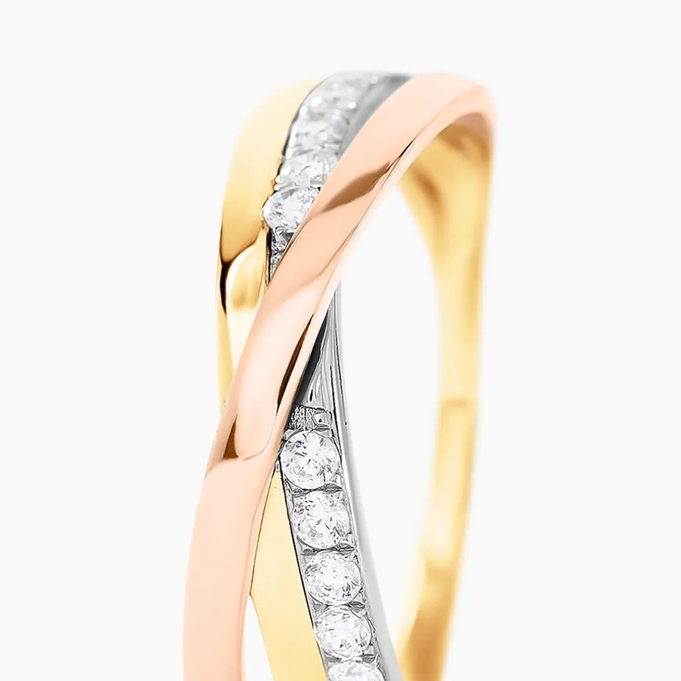Bague Austyn Or Tricolore Oxyde De Zirconium