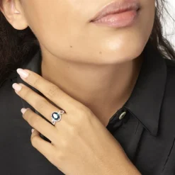 Bague Ayanna Or Blanc Topaze Et Oxyde De Zirconium