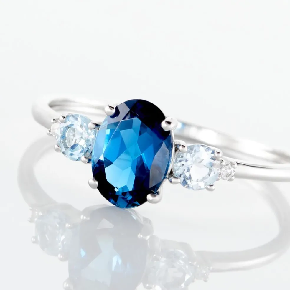 Bague Balthasar Or Blanc Topaze Topaze Oxyde