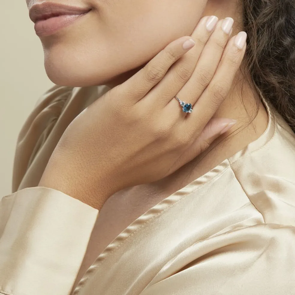Bague Balthasar Or Blanc Topaze Topaze Oxyde