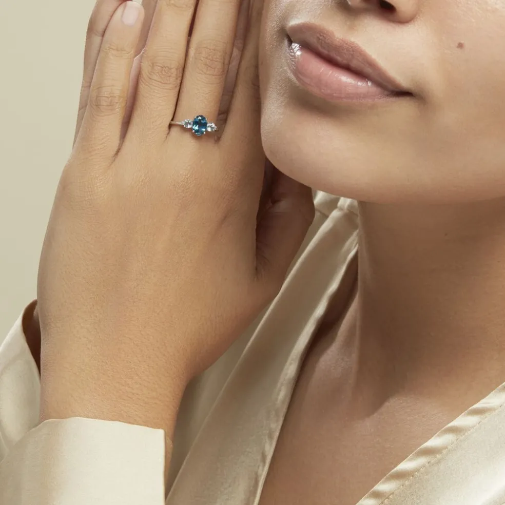 Bague Balthasar Or Blanc Topaze Topaze Oxyde