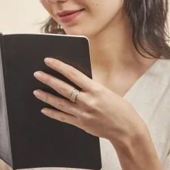 Bague Banda Or Jaune Oxyde De Zirconium