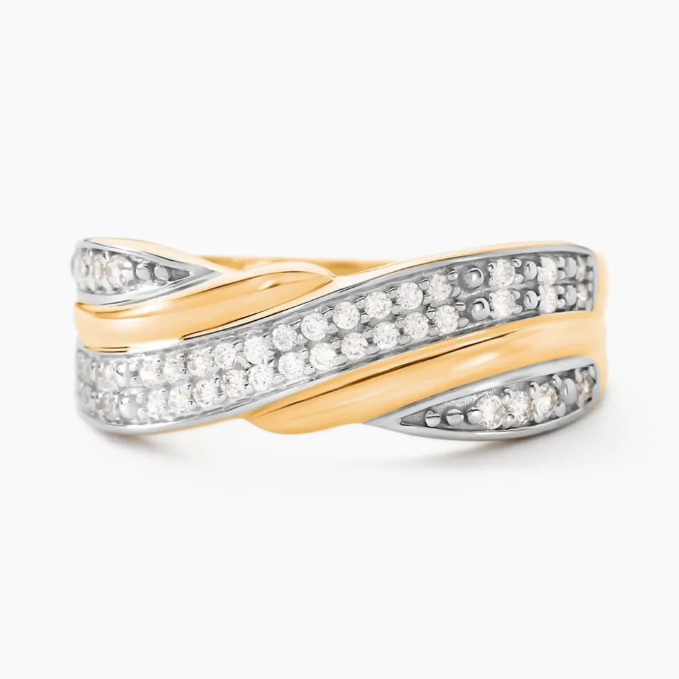 Bague Bandeau Or Jaune Oxyde De Zirconium