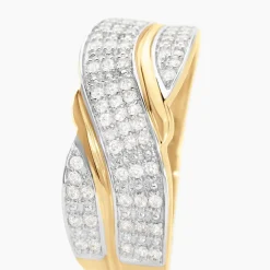 Bague Bandeau Or Jaune Oxyde De Zirconium