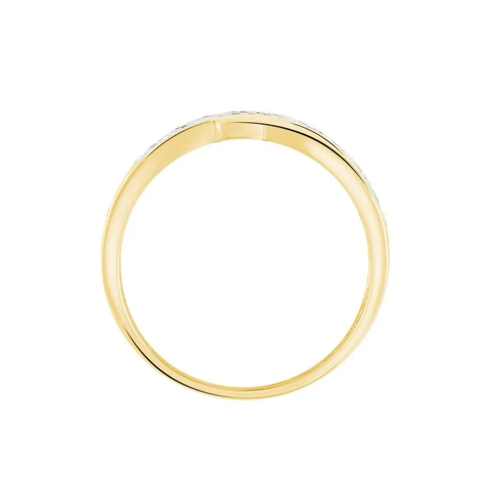 Bague Bandeau Or Jaune Oxyde De Zirconium