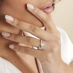 Bague Bandeau Or Jaune Oxyde De Zirconium