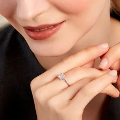 Bague Baroque Party Argent Blanc Oxyde De Zirconium