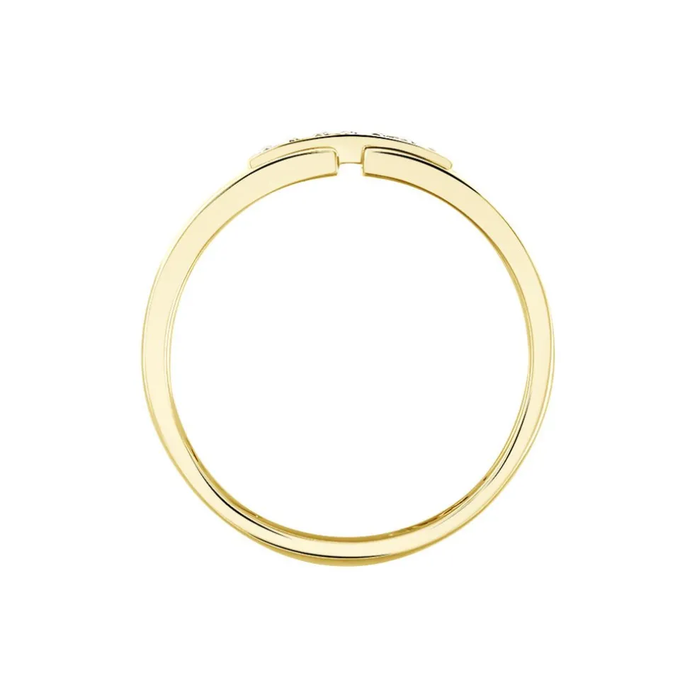 Bague Barrette Or Jaune Diamant