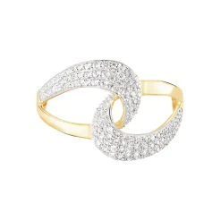 Bague Boucle D'or Or Jaune Oxyde De Zirconium