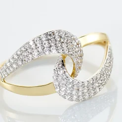 Bague Boucle D'or Or Jaune Oxyde De Zirconium