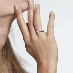 Bague Boucle D'or Or Jaune Oxyde De Zirconium