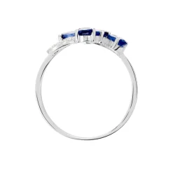 Bague Bouquet Or Blanc Saphir Et Diamant