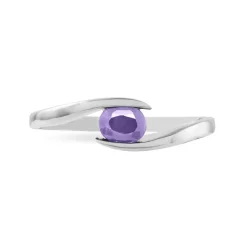 Bague Camilia Or Blanc Amethyste