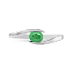 Bague Camilia Or Blanc Emeraude