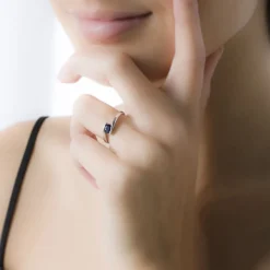 Bague Camilia Or Blanc Emeraude