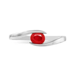 Bague Camilia Or Blanc Rubis