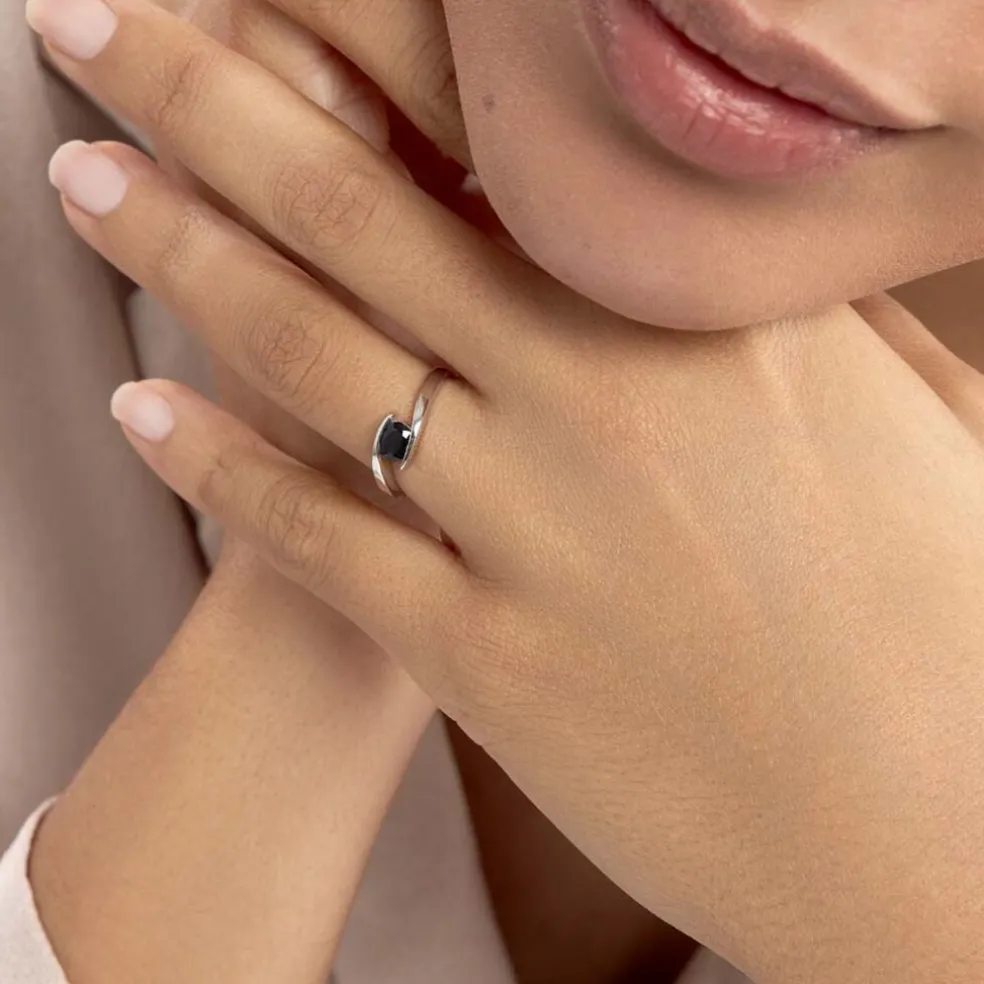 Bague Camilia Or Blanc Saphir